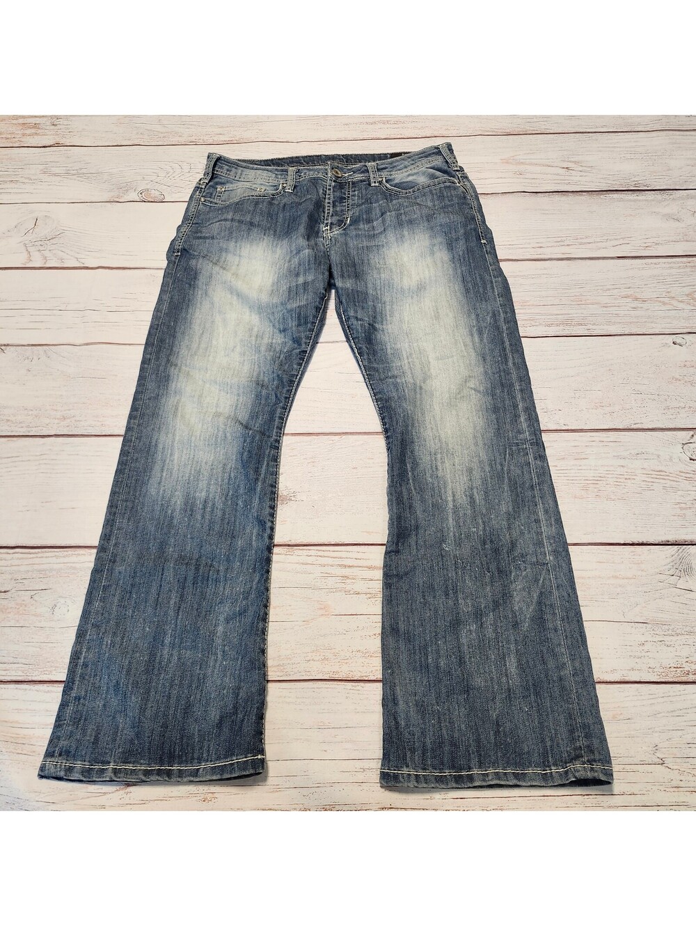 Buffalo King Men's Jeans W32 L30 Medium Wash Straight Leg